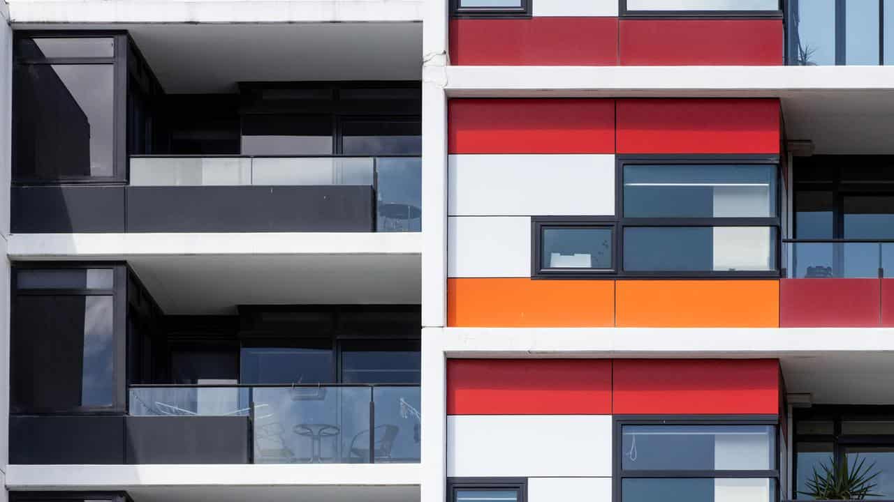 An apartment building is seen in Melbourne