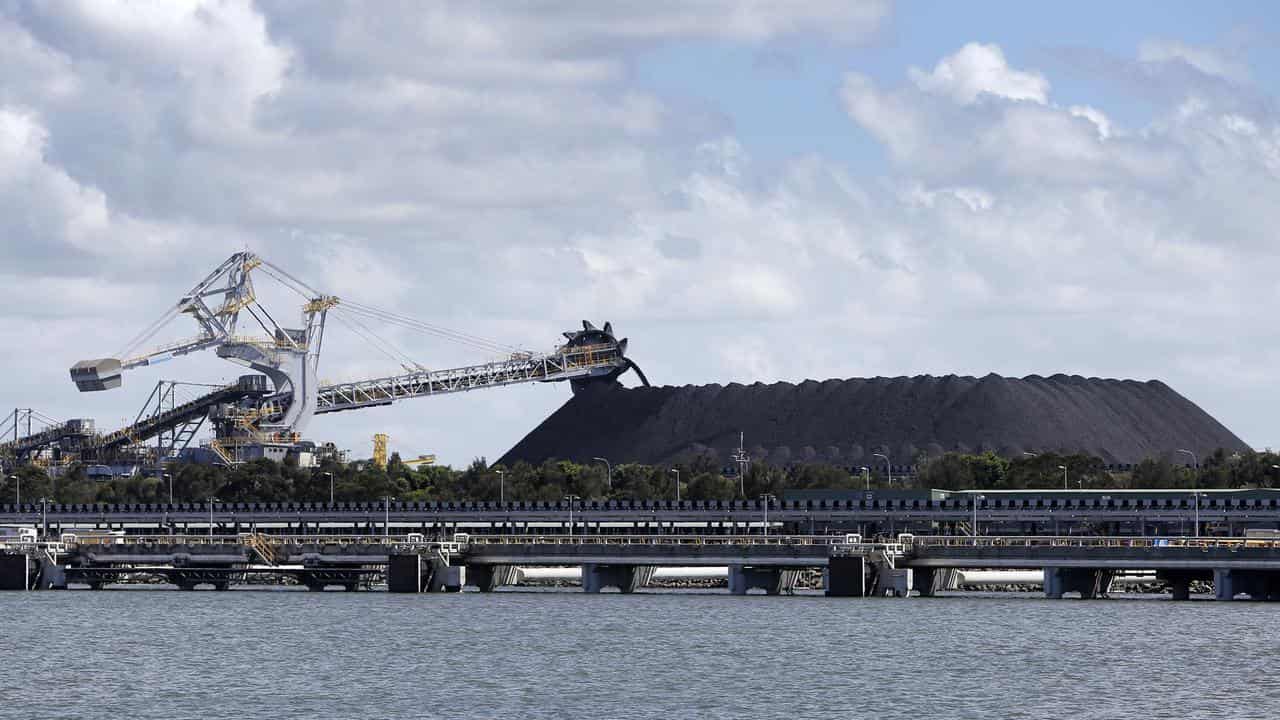 Coal Stockpile at Kooragang Coal Loader in the Port of Newcastle