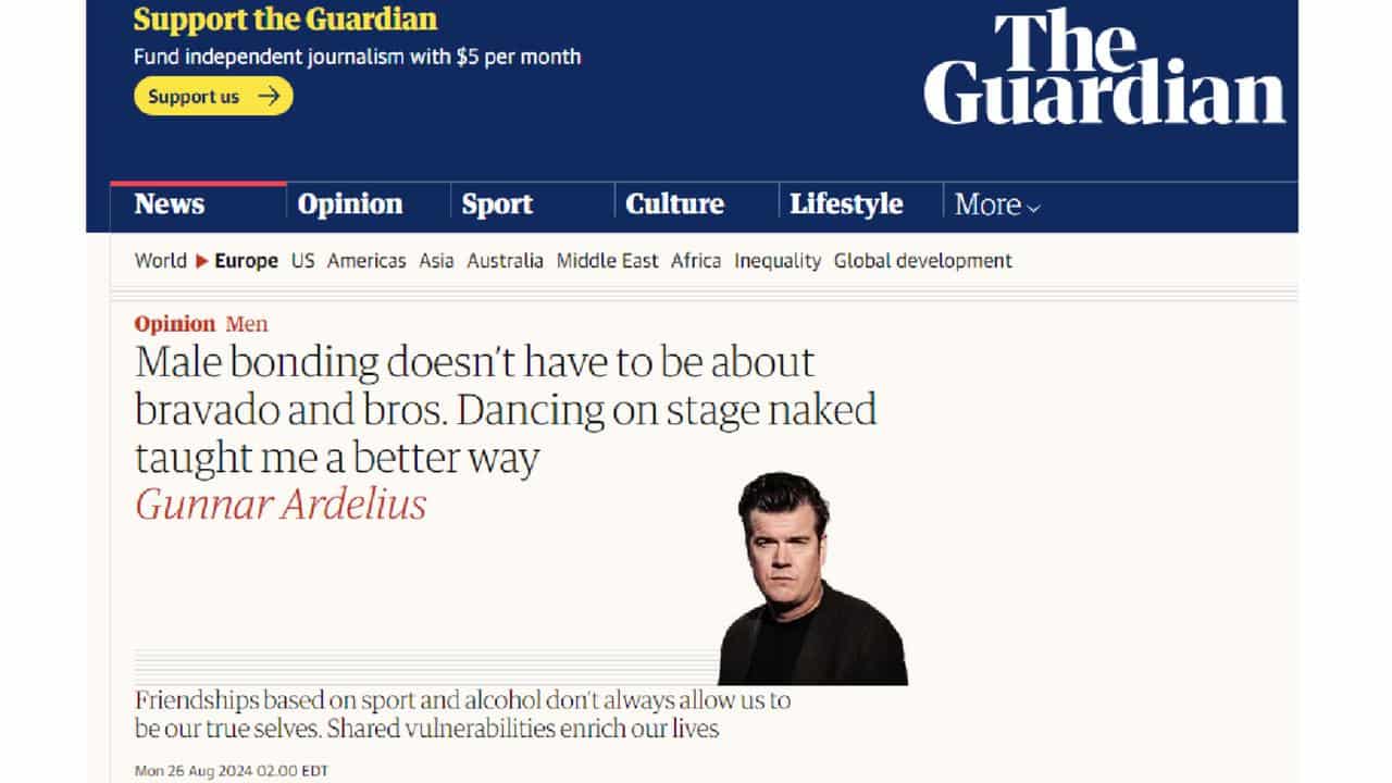 A screenshot of the original article on The Guardian.