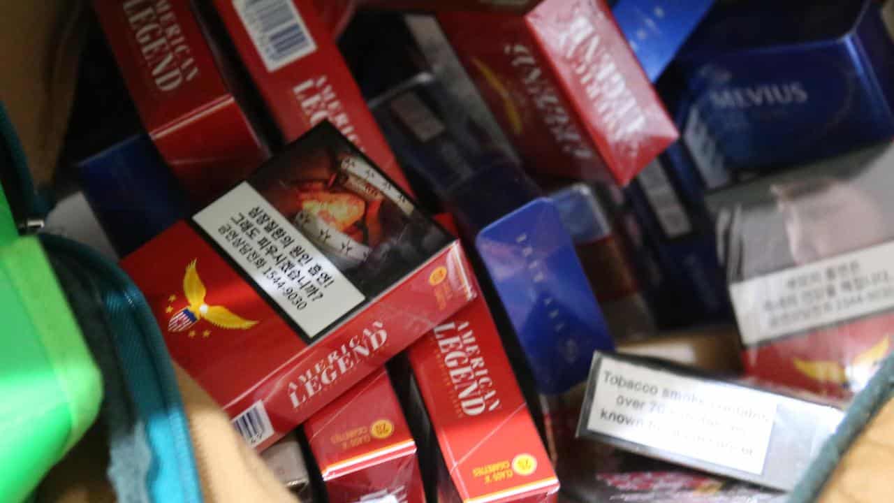 cigarette packets seized by police