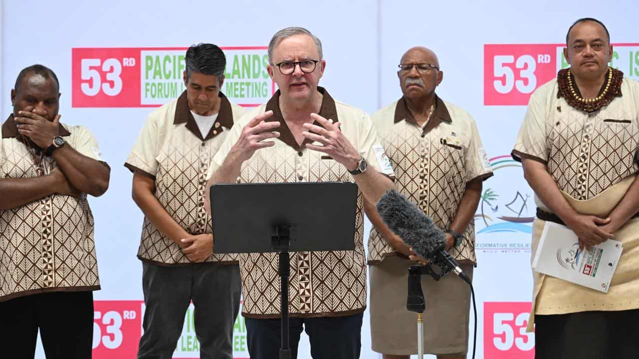 Press conference at Pacific Islands Forum Leaders Meeting in Tonga