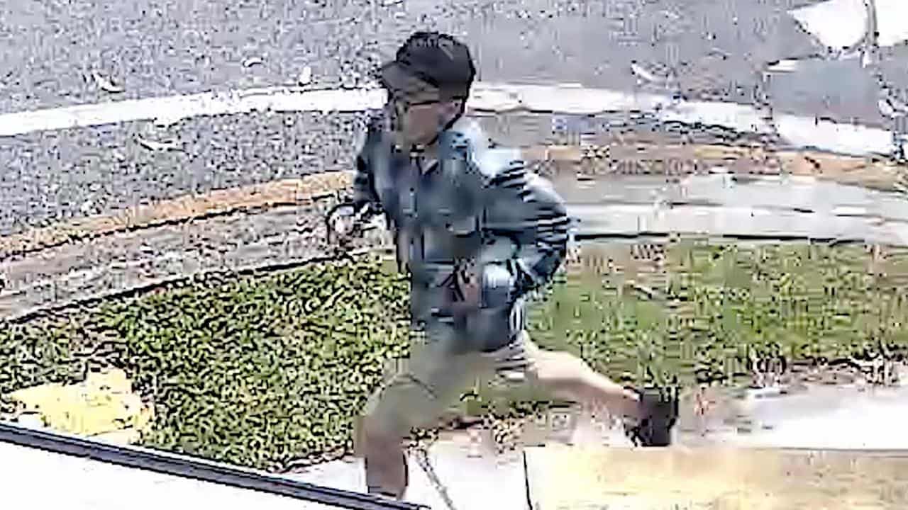 CCTV image after coffee attack in park