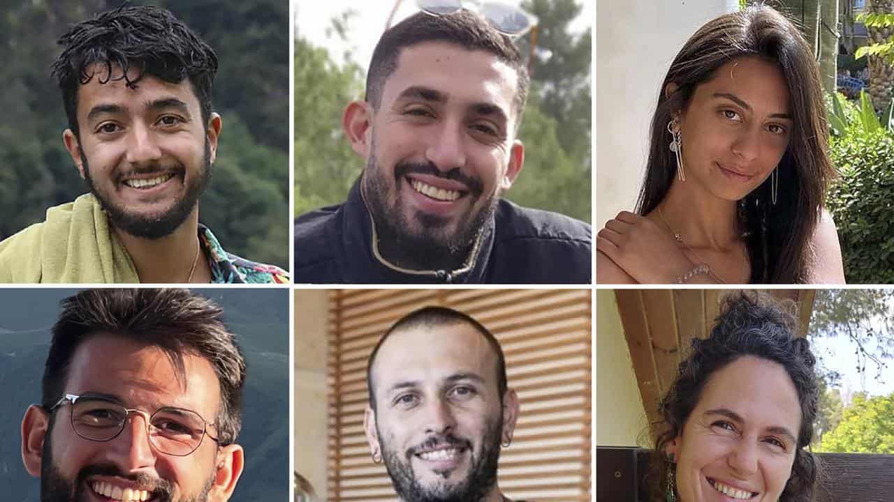 Six hostages who were killed by Hamas militants in Gaza