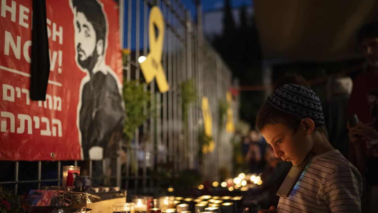 A vigil in memory of slain hostage Hersh Goldberg-Polin in Jerusalem