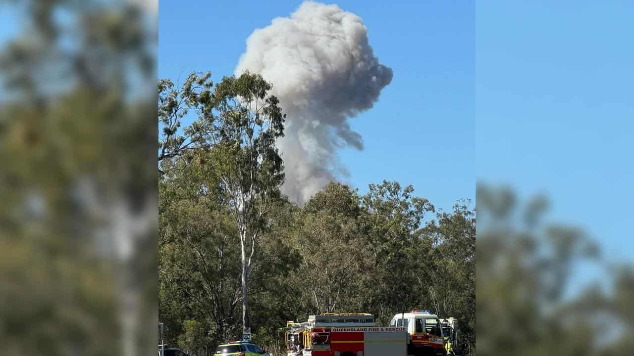 A truck carrying chemicals exploded after a collision with a ute.