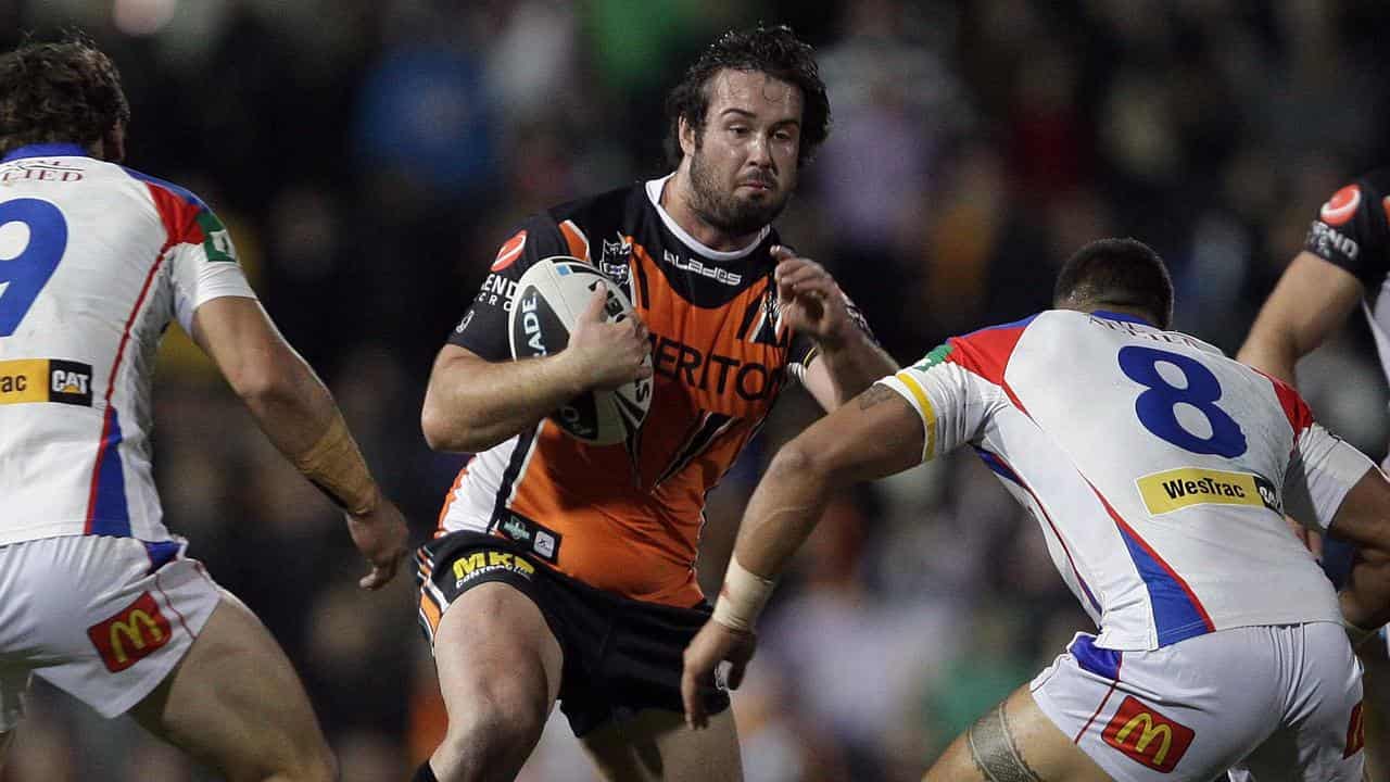 Aaron Woods  in action during the 2011 NRL season.