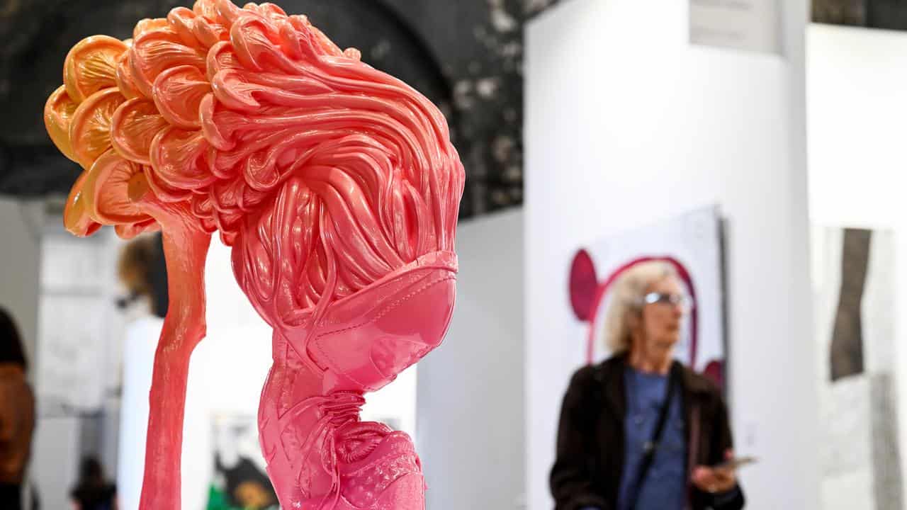 Patricia Piccinini’s sculpture Shoeform (Tresses)