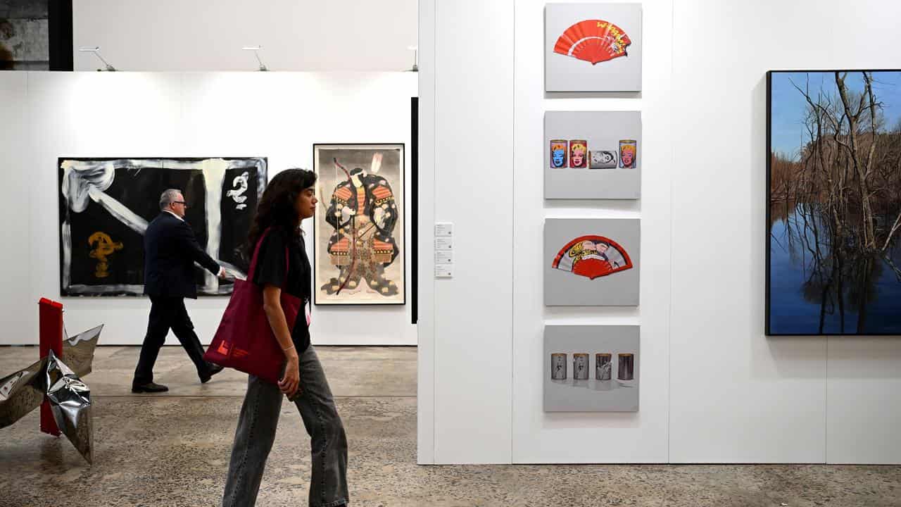 Artworks and sculptures displayed at the Sydney Contemporary art fair