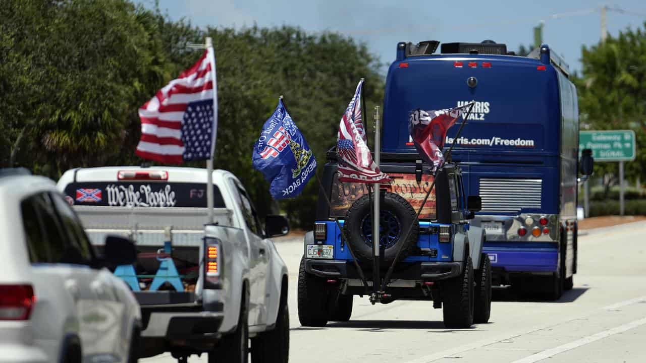 Democrat campaign bus