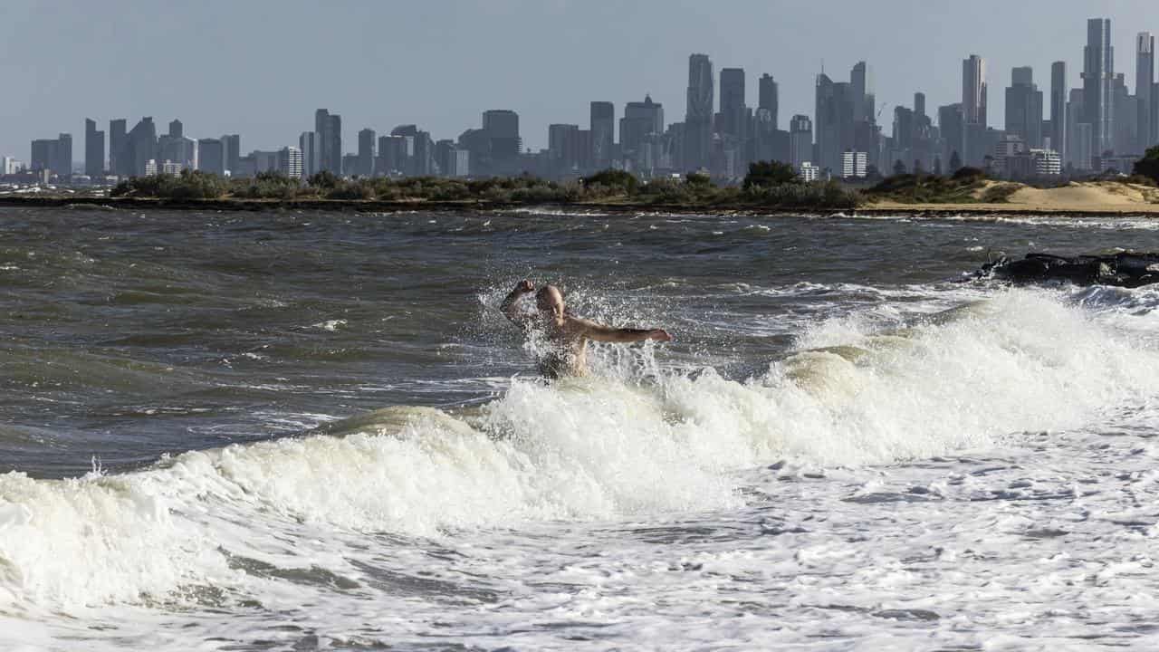 A swimmer at Brighton in Melbourne.