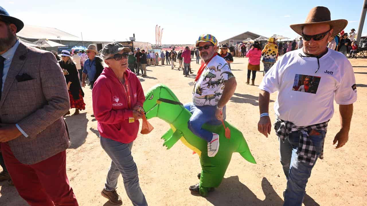 Spectators at the Birdsville races in 2022