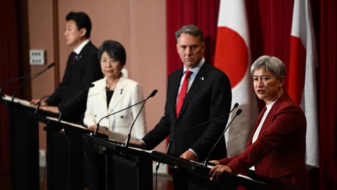 Minoru Kihara, Yoko Kamikawa, Richard Marles and Penny Wong