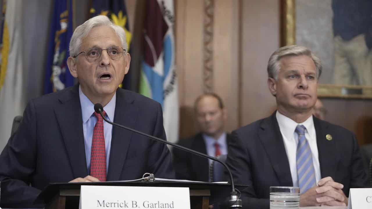 US Attorney-General Merrick Garland and FBI Director Christopher Wray