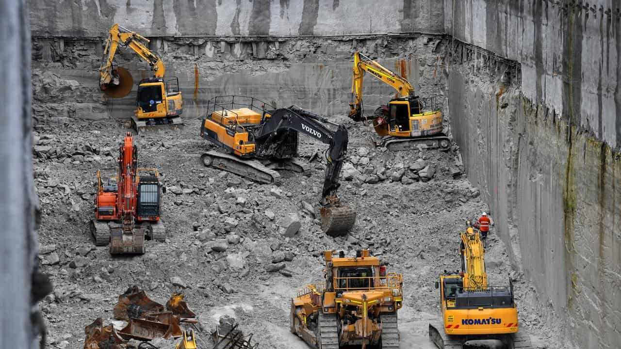 Construction of the Metro Rail Tunnel and Waterloo Station in Sydney.