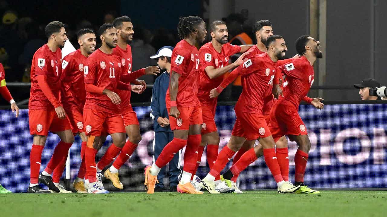 Bahrain celebrate.