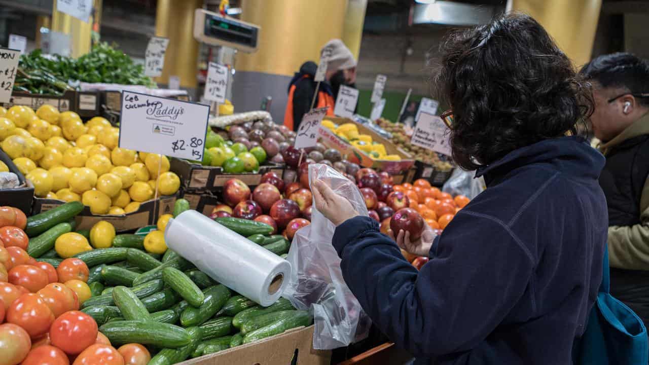 Shoppers are seen in High Market Sydney