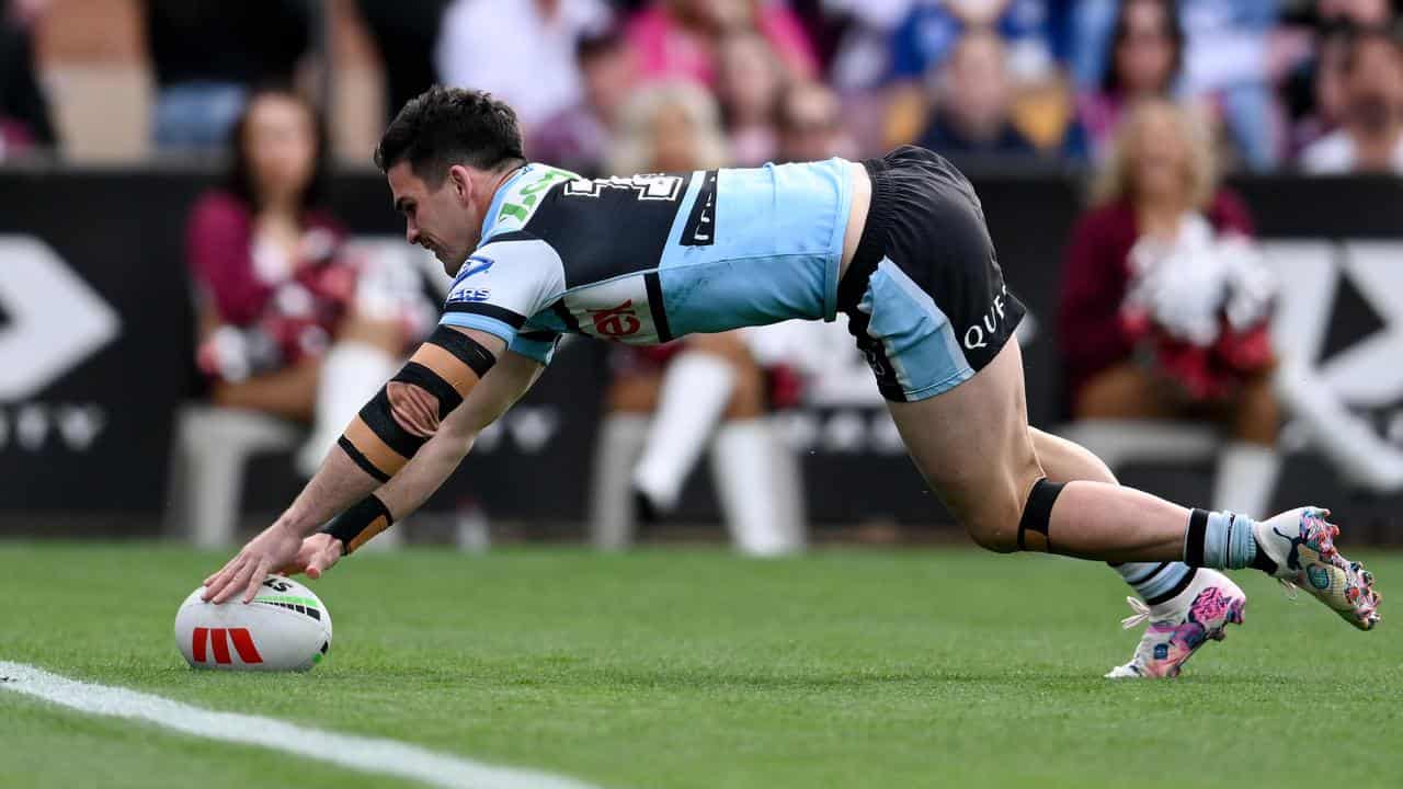 Daniel Atkinson scored one of Cronulla's seven tries.