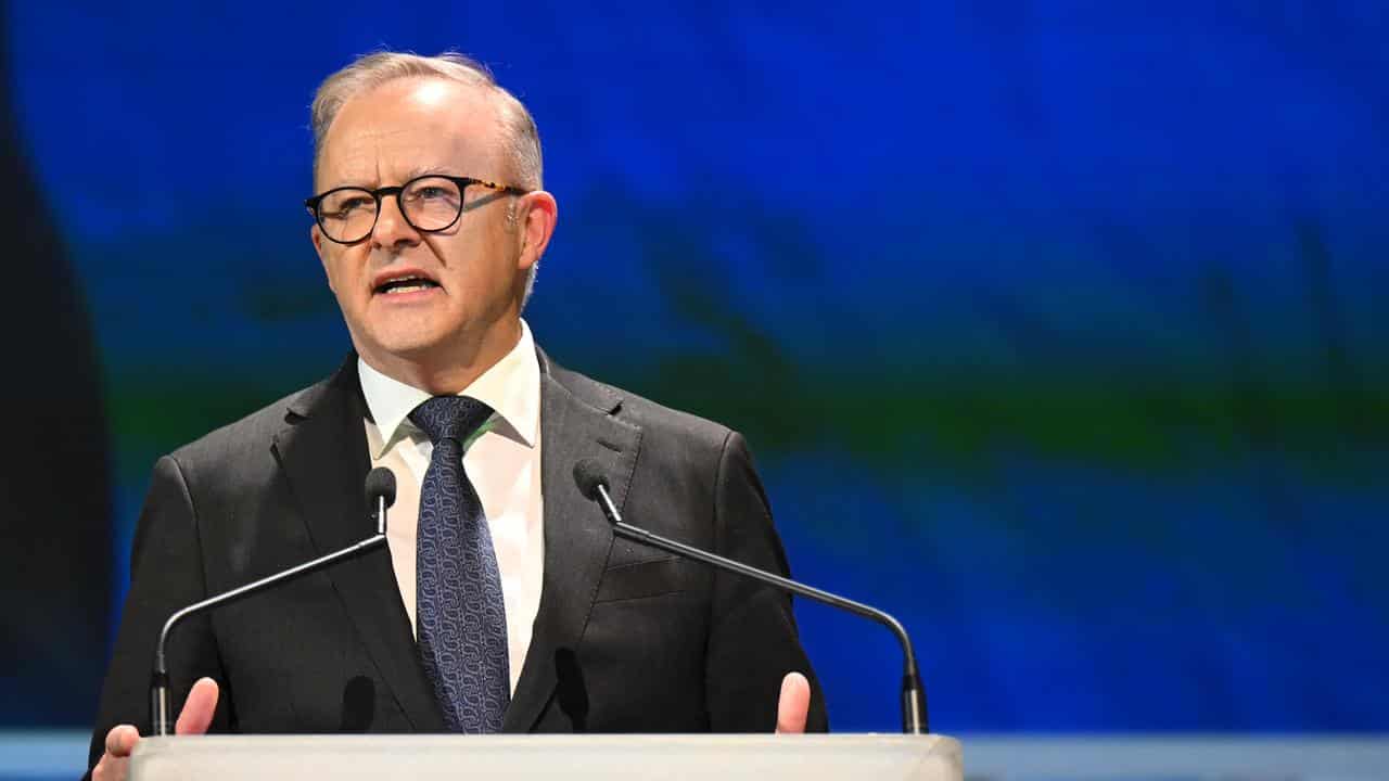 Prime Minister Anthony Albanese speaks to the Minerals Council