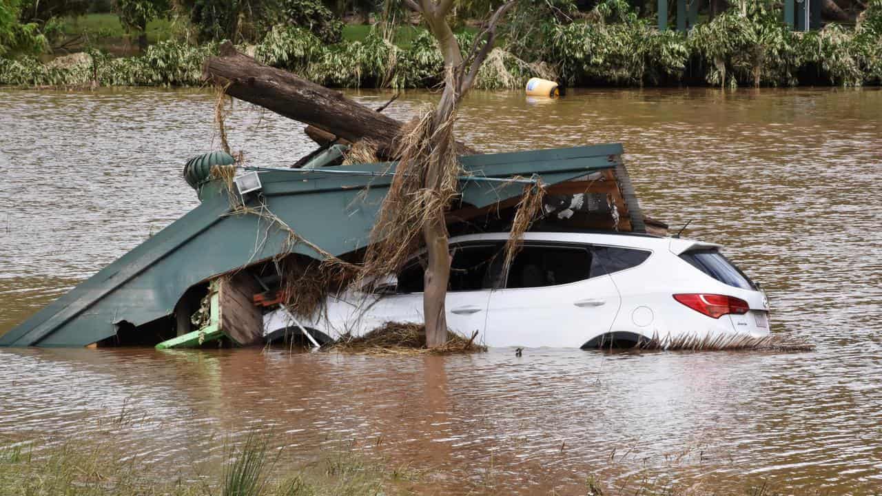 Flood wreckage in the town of Eugowra (file image)