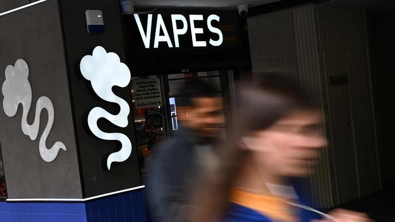 Signage at a store selling e-cigarettes (file image)