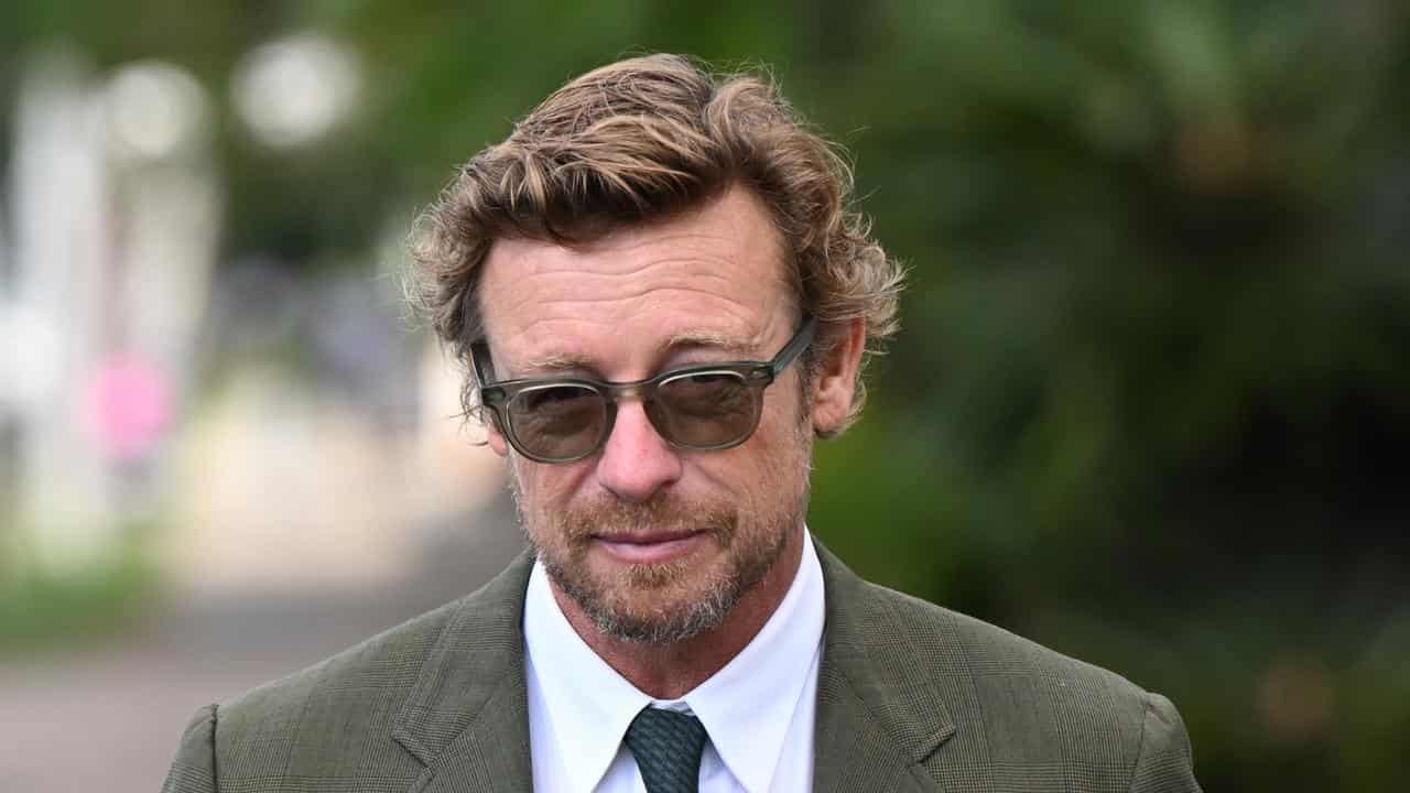 Australian actor Simon Baker arrives at Mullumbimby Court House