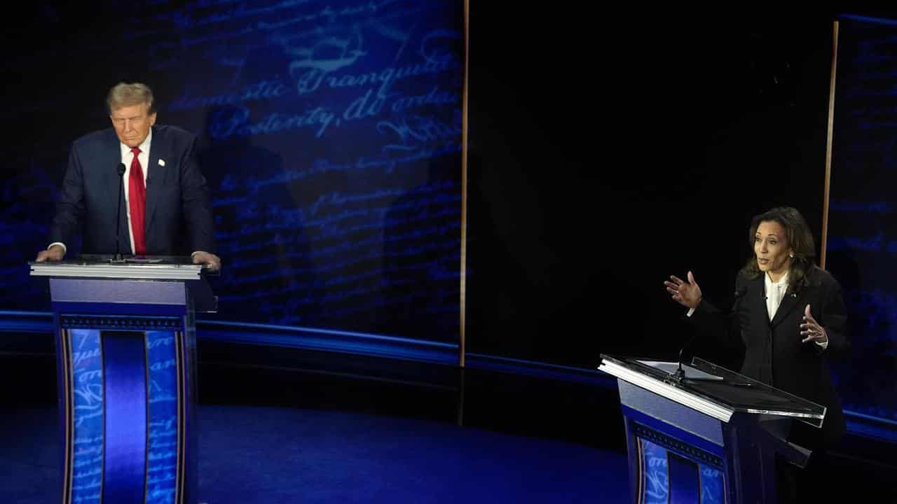 Donald Trump and Kamala Harris at the presidential debate