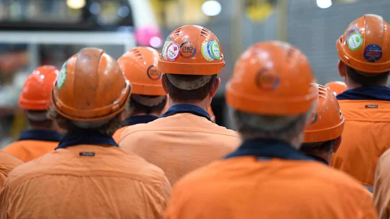 Workers in hard hats (file image)