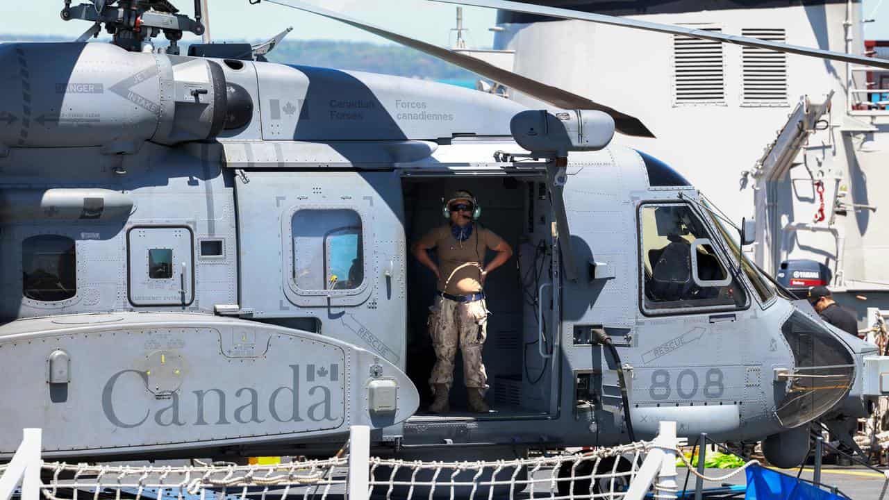 A Canadian Navy helicopter 