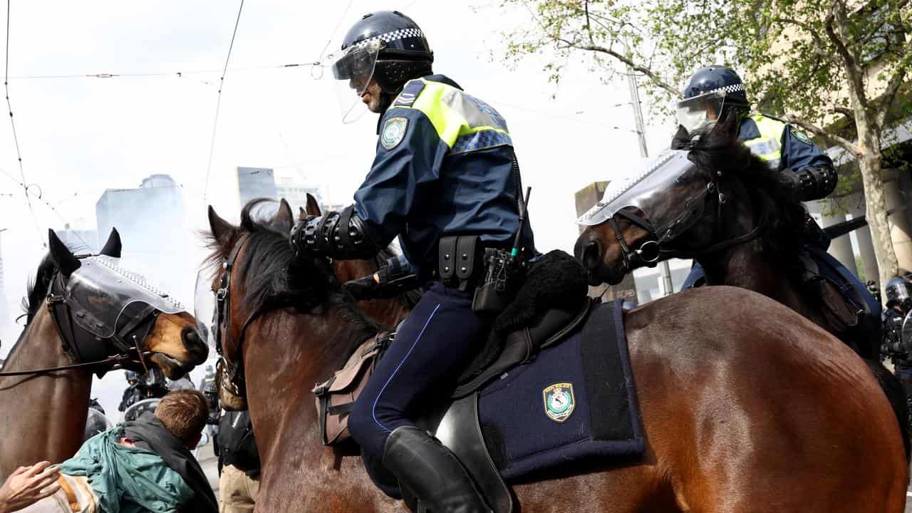 Mounted police seconded from NSW.