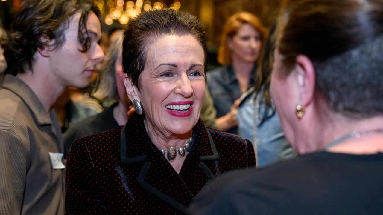 Sydney Lord Mayor Clover Moore chats at the afterparty