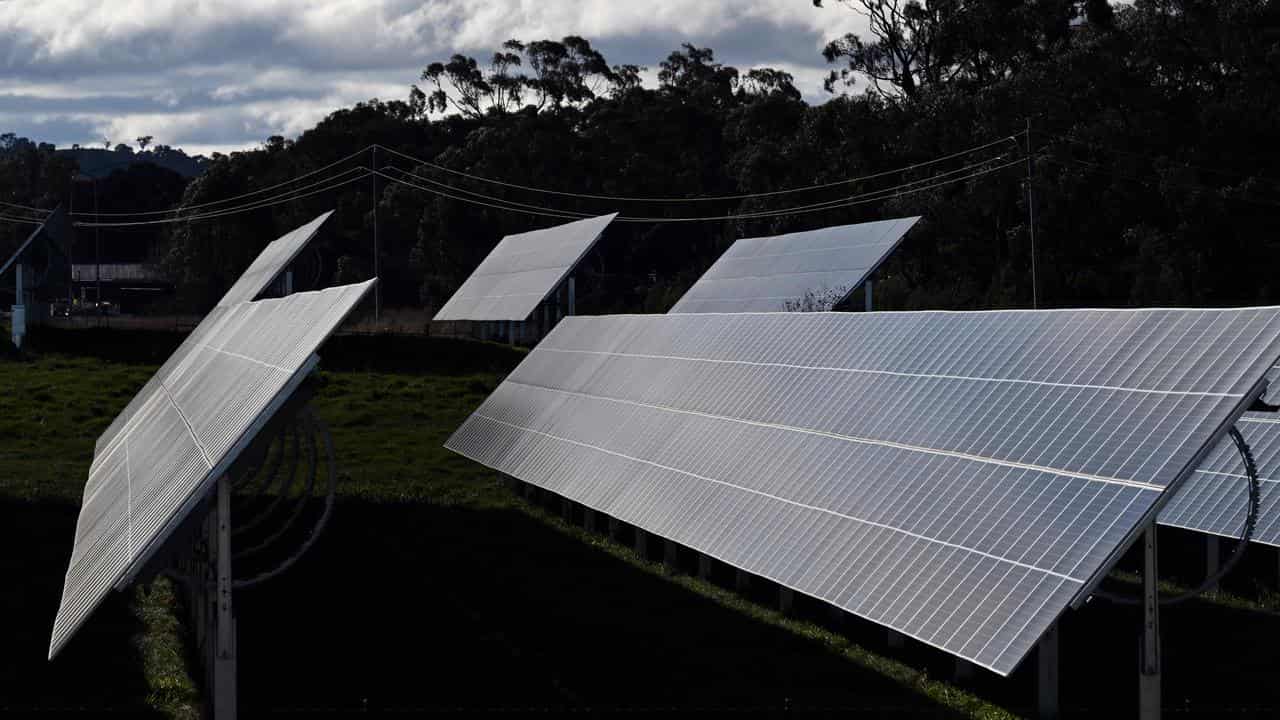 Solar panels on farm near Canberra