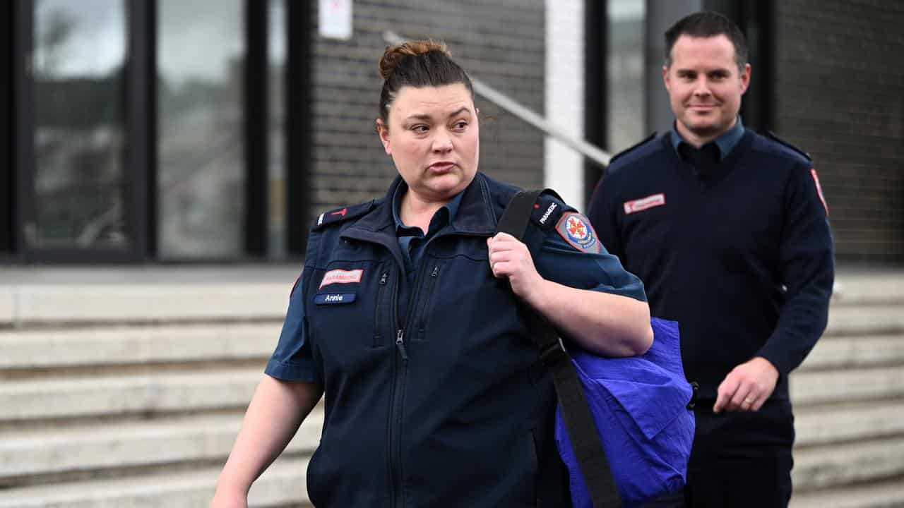 Paramedics Annie Fowler (left) and Michael Barker