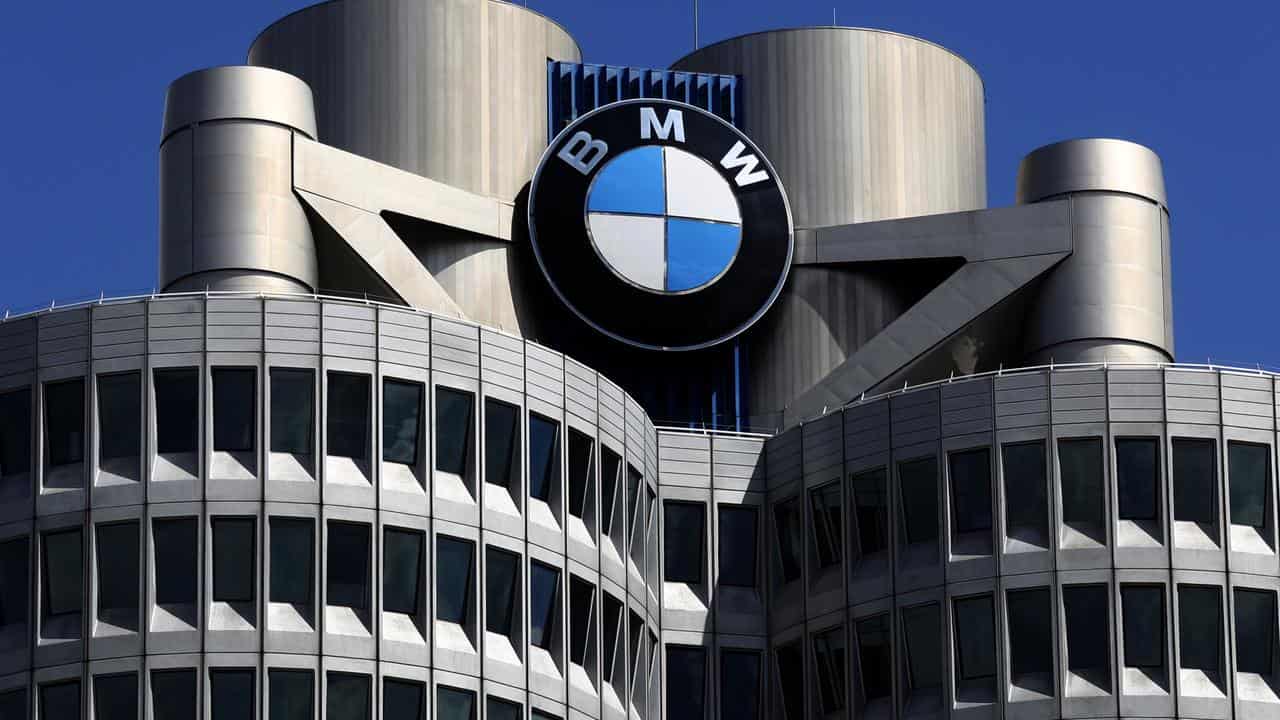 The logo of German car manufacturer BMW