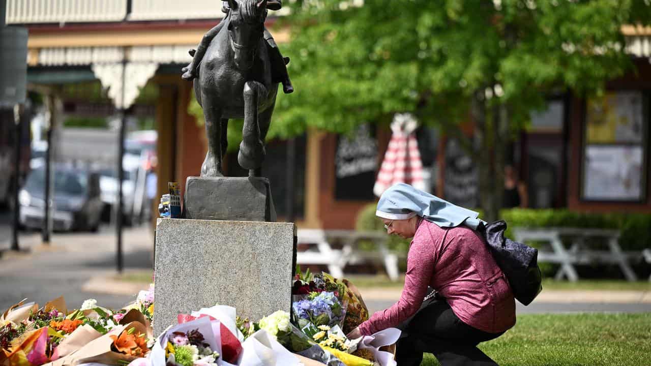 Tributes and flowers outside the Royal Daylesford Hotel (file image)