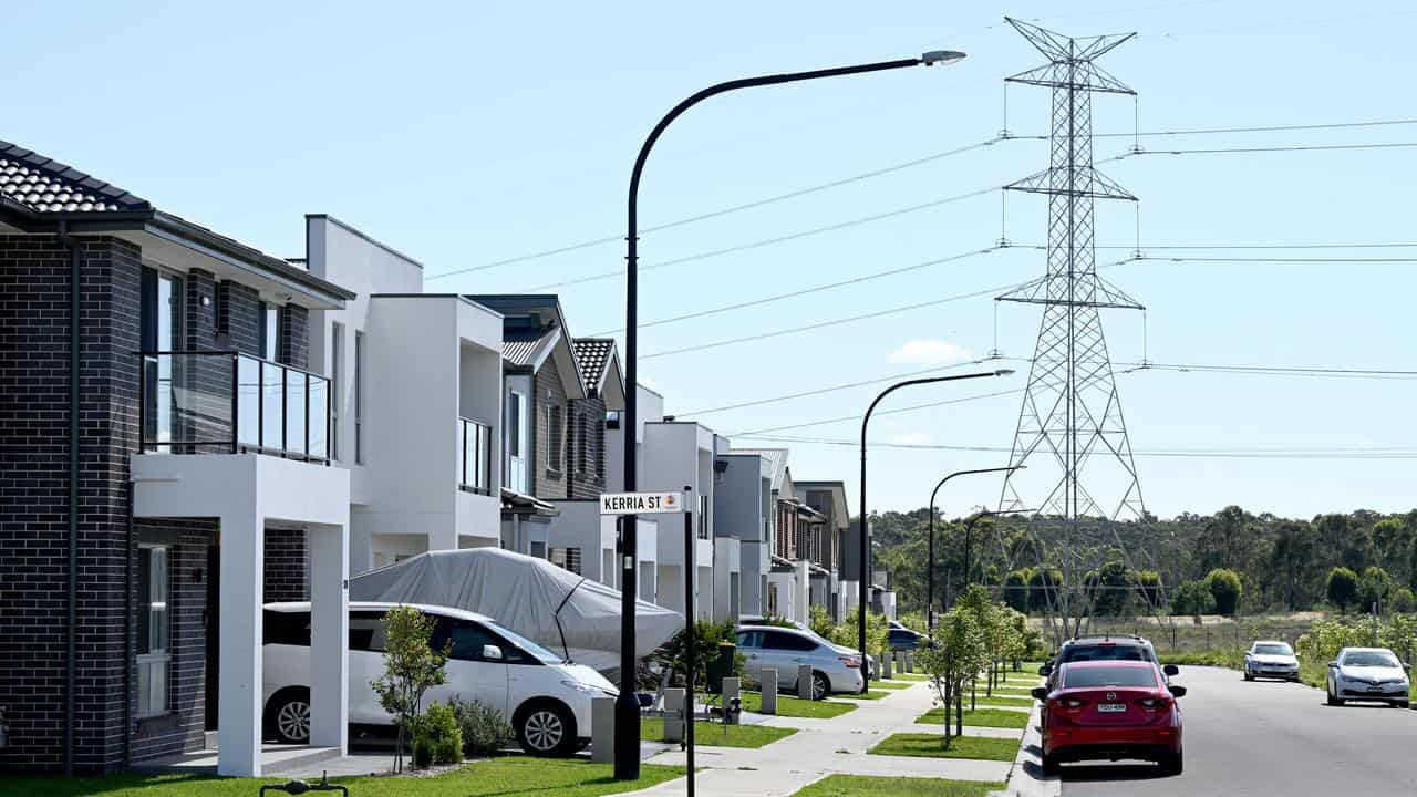 Electricity tower near housing in Sydney