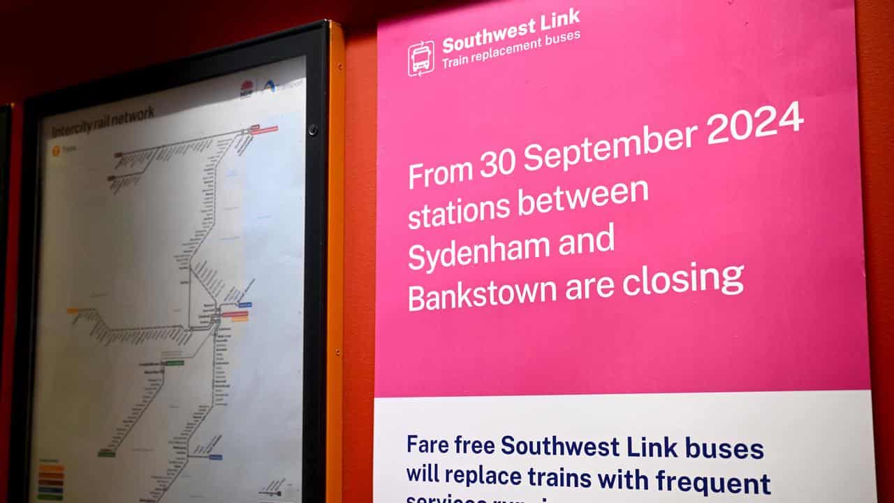 Signage at Martin Place train station