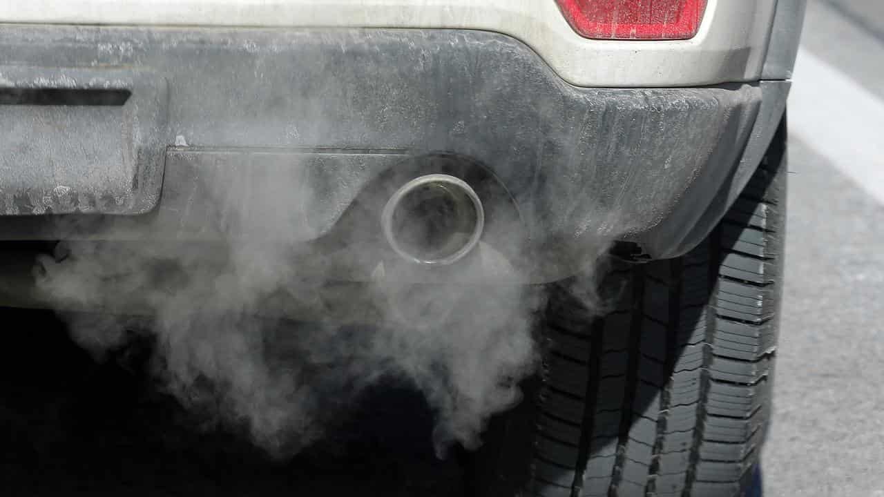 Exhaust fumes coming out of a car.