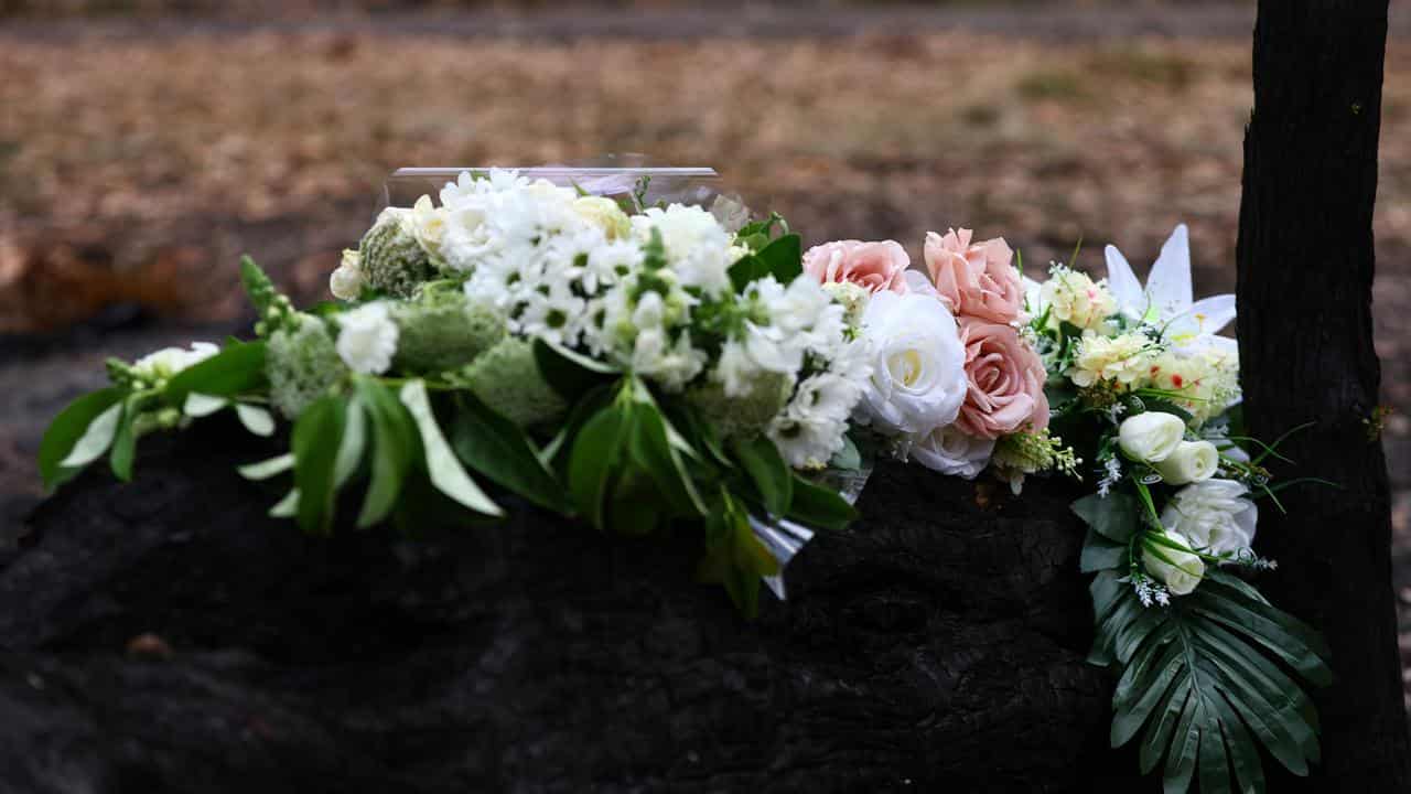 A floral tribute for Hannah McGuire (file image)