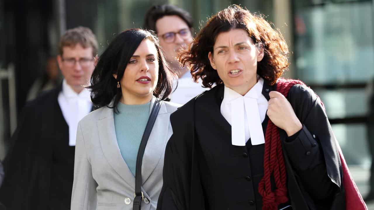 Moira Deeming (back) and her barrister Sue Chrysanthou (file image)