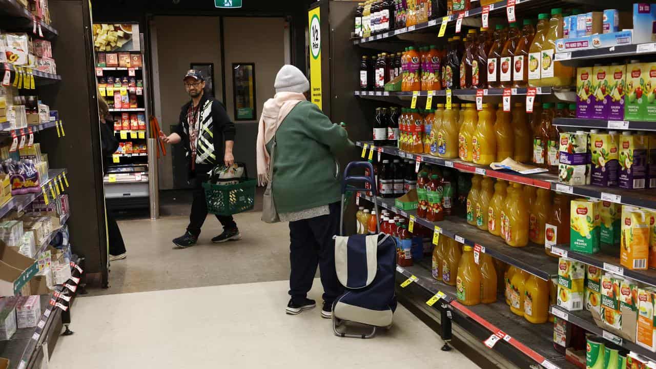 Shoppers in Woolworths in Melbounre.