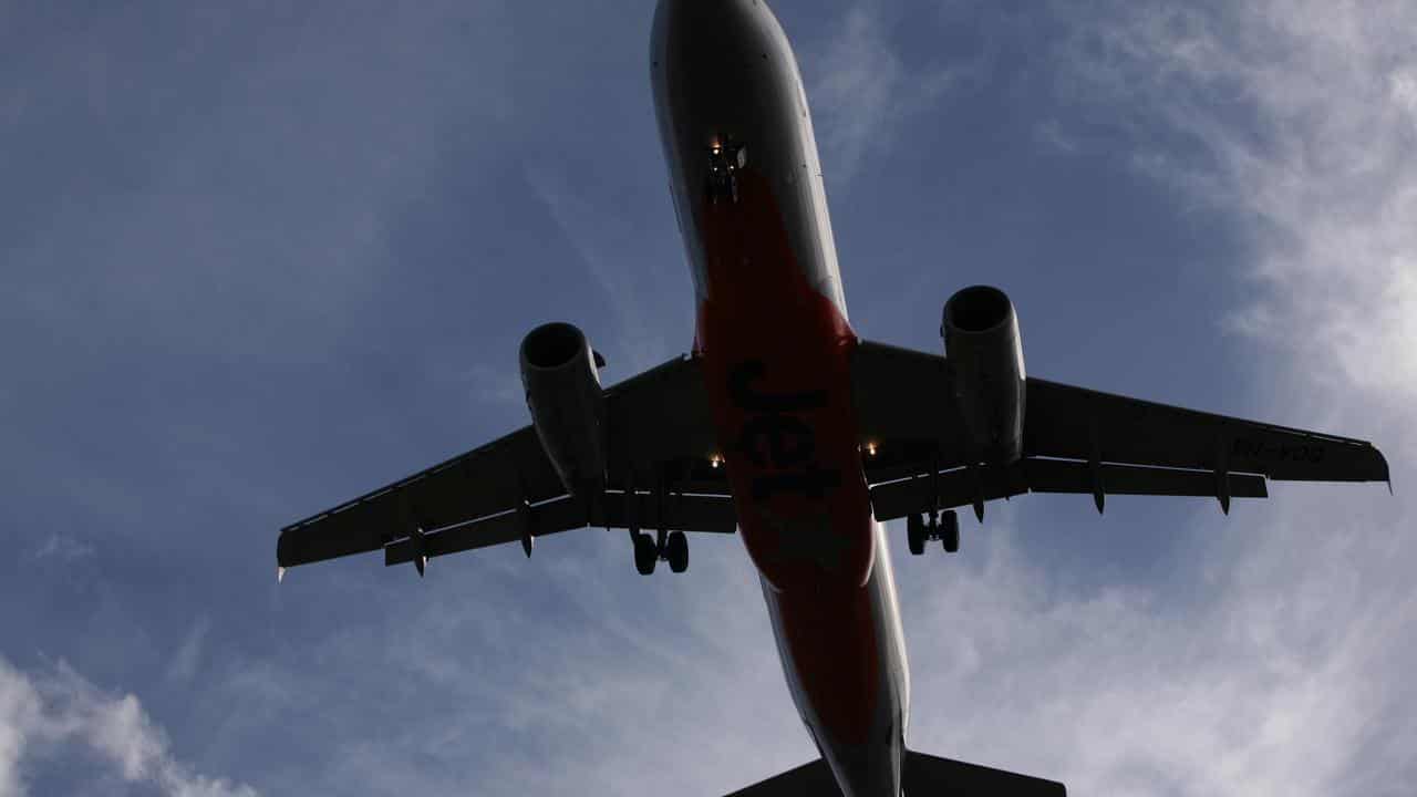 A plane flying overhead