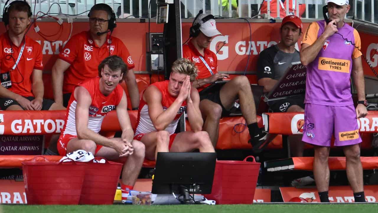 Sydney's Nick Blakey (left) and Isaac Heeney.