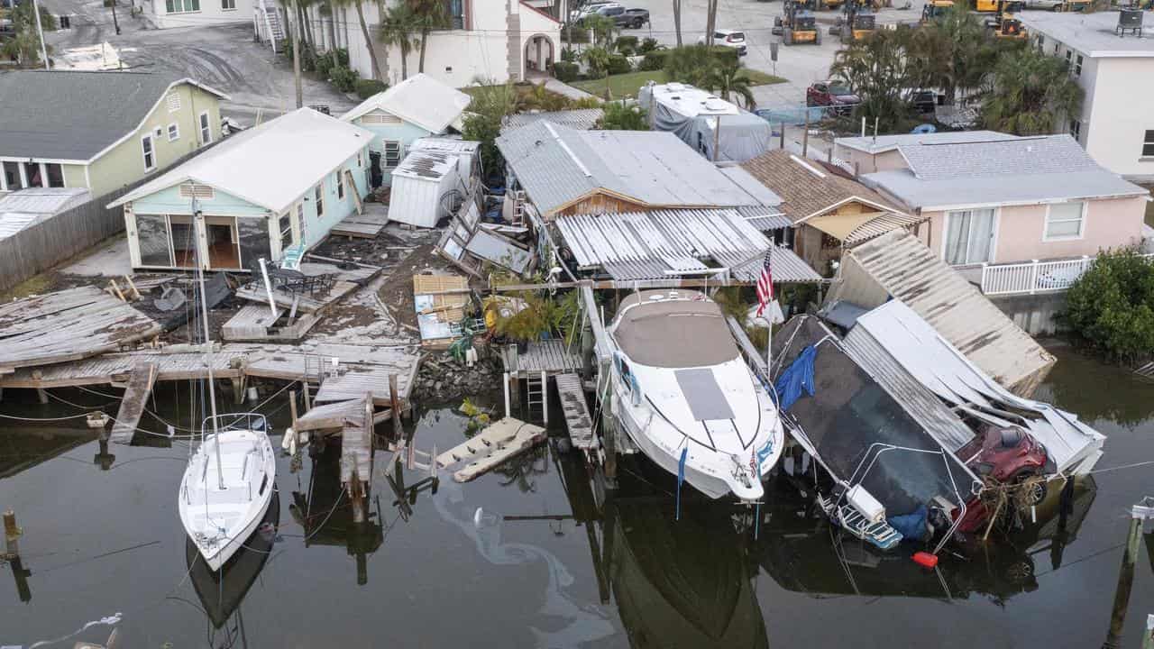 After a storm surge from Hurricane Helene in Madeira Beach, Florida