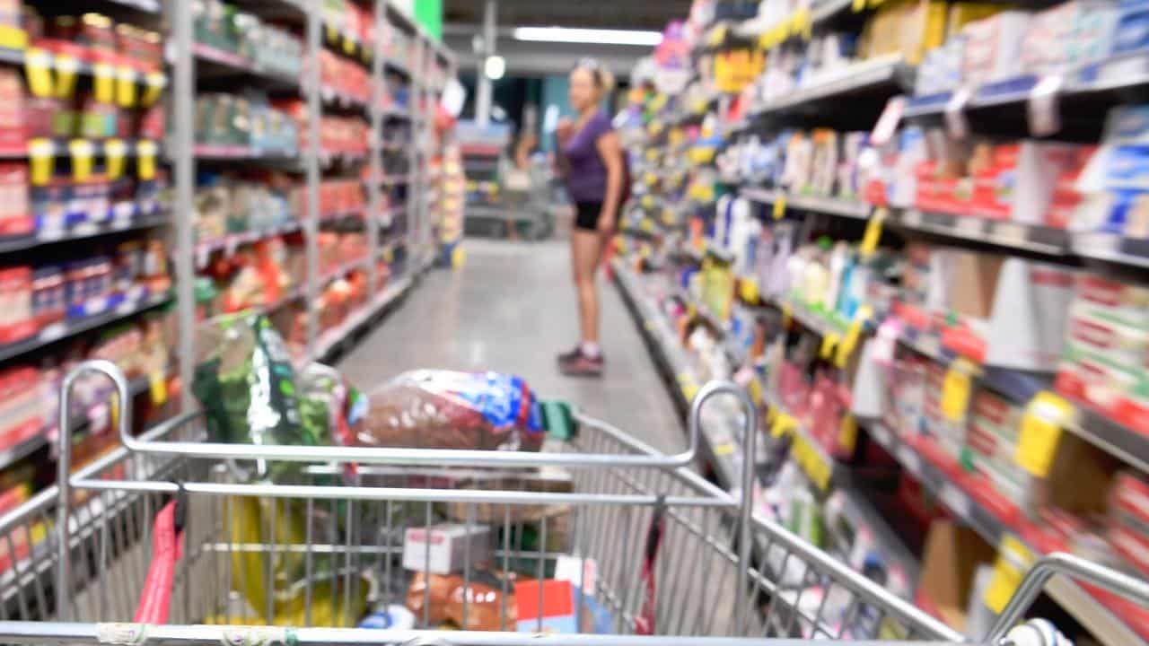 Shopping trolley in a supermarket