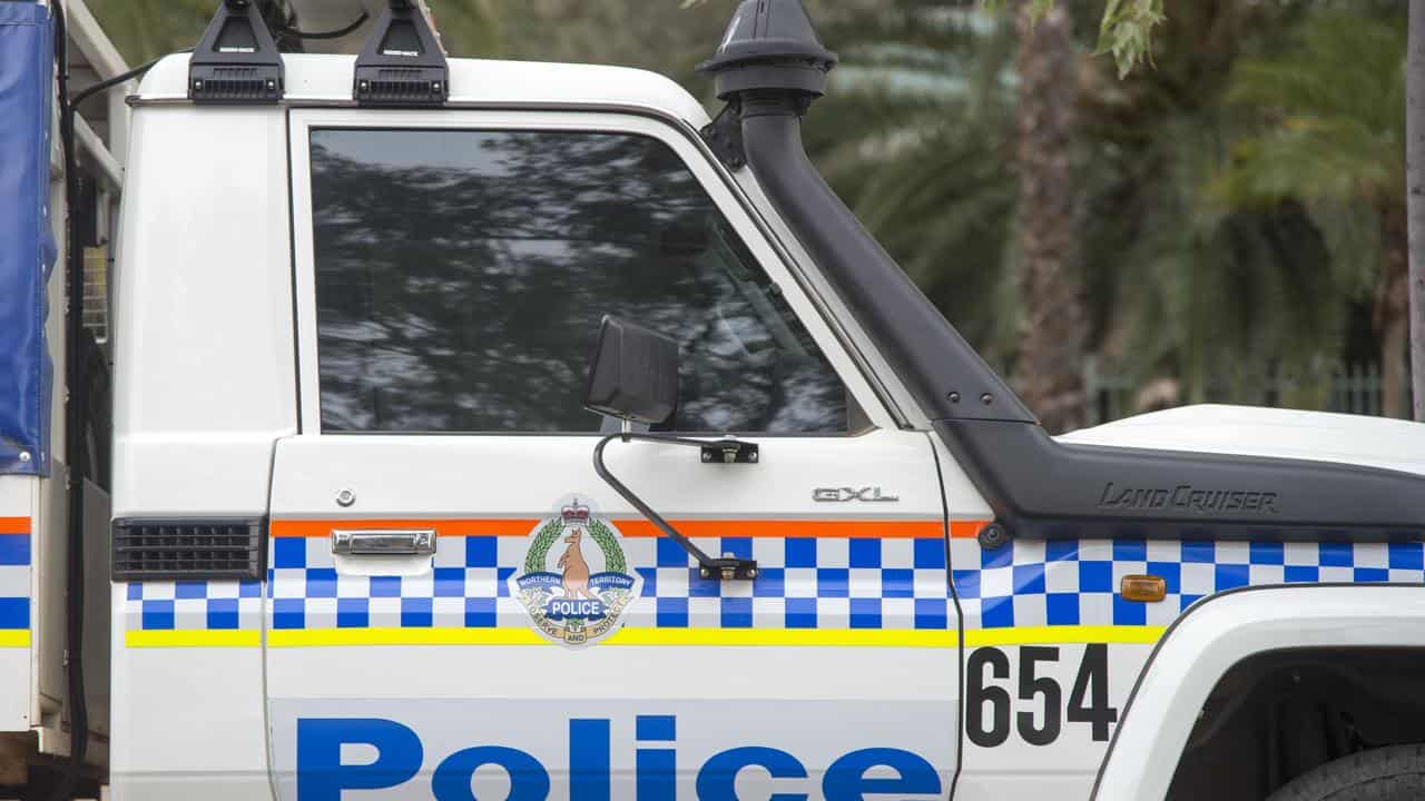 A Police vehicle outside the Alice Springs Police Station