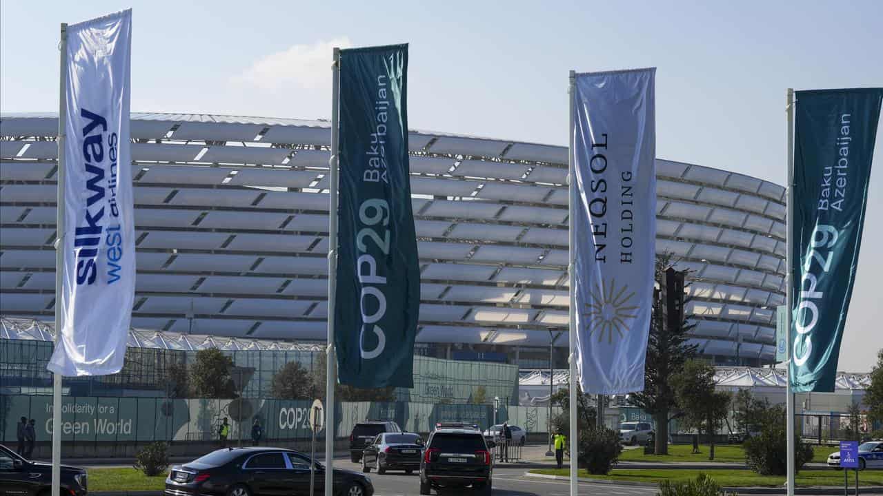 The Baku Olympic Stadium, the venue for the COP29 UN Climate Summit