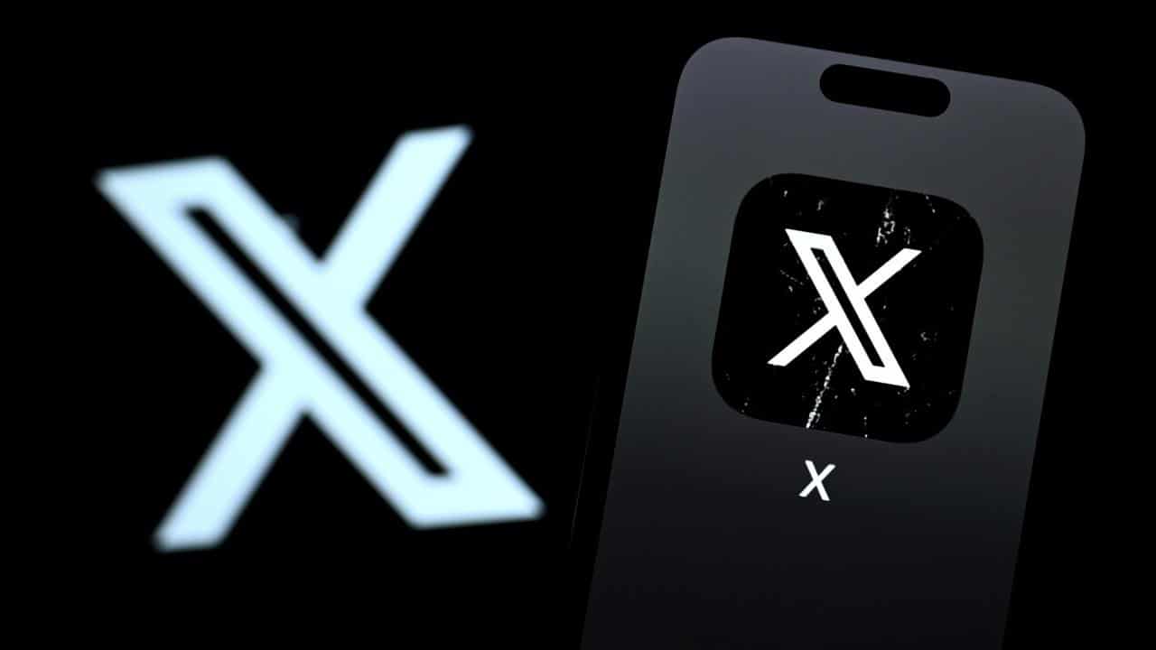 The logo of social media app X.