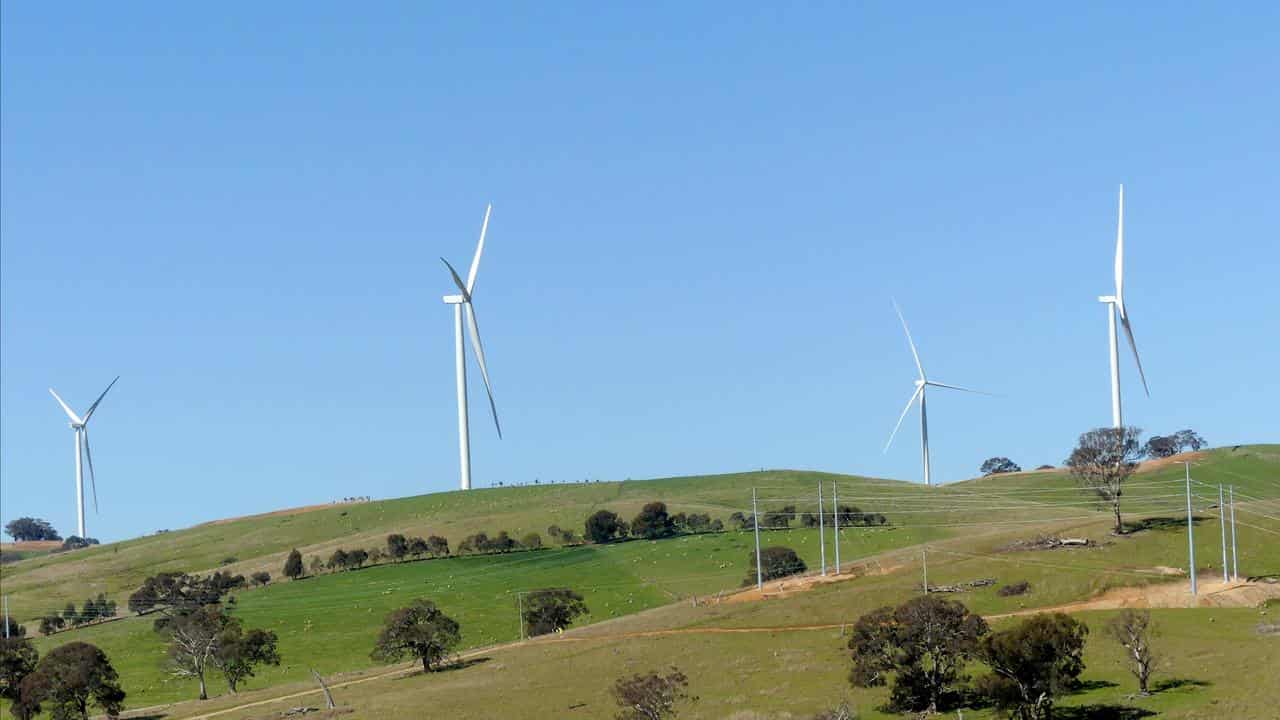 Wind turbines near Carcoar, in central western NSW