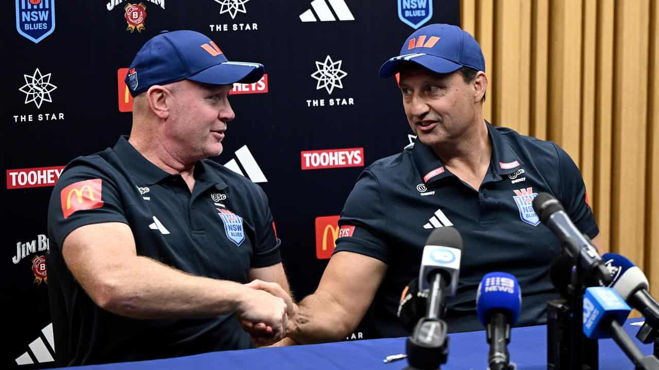 John Strange (left) and Laurie Daley.