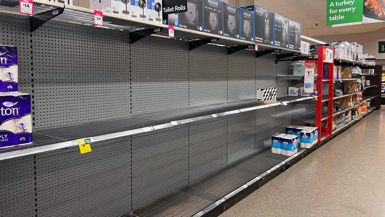 Empty grocery shelves